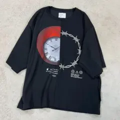 SHAREEF シャリーフ 半袖Tシャツ カットソー 黒 プリント 日本製