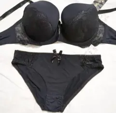 【新作】大きいサイズ ブラジャー ショーツ E85 ブラック エロ 透け レース