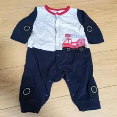 ベルメゾン　消防車長袖ロンパース