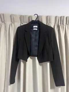 美品 ZARA ダークブラウン クロップドジャケット