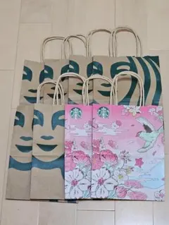 ★8枚セット★スターバックス　ショップ袋　春限定袋付き　紙袋のサムネイル