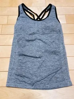 ヨガウェア スポーツウェア カップ付き グレー