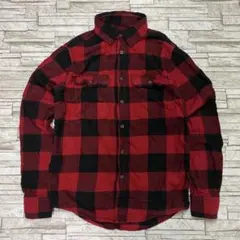 George フランネルシャツ レッドブラック 2ポケット XS アメリカ