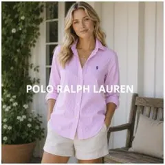 POLO RALPH LAUREN ラルフローレン　ピンクストライプ長袖シャツ