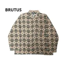【美品】 BRUTUS 長袖　シャツ　日本製　柄シャツ　ヴィンテージ感