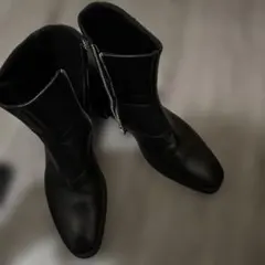 黒レザー ジッパーブーツ Lサイズ