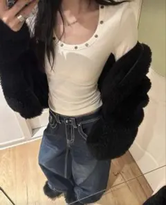 SHEIN カットソー 韓国 y2k