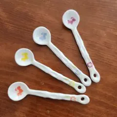 陶器　花柄スプーン４本セット