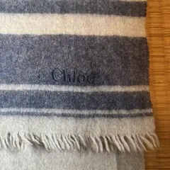 Chloe ショール　グレー×ブルー