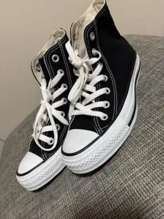コンバース オールスター 22cm ブラック ハイカット 美品 キッズレディース