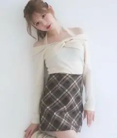 TITTY&CO. ノルディック柄リボン付きオフショルダーニット - メルカリ