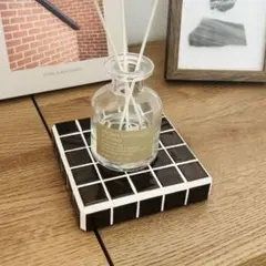 上質 タイル ディスプレイトレイ ブラウン 小物置き オブジェ台 玄関 鍵置き