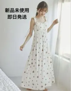 新品ジェラートピケ　いちご柄カップインキャミワンピース