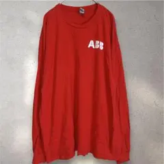 ギルダン 長袖Tシャツ クルーネック ロゴプリント L 赤 綿 デイリーのサムネイル