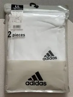 adidas VネックTシャツ 2枚組 ホワイト LLのサムネイル