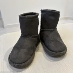 美品 ムートンブーツ 15cm ダークグレー　オーシャン アンド グラウンド