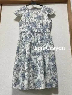 ロイスクレヨン Place Pause ワンピース綿100% フレンチ 花柄 青