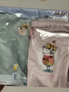 一番くじ mofusand E賞 涼し気ファブリックコレクション冷感タオル、巾着