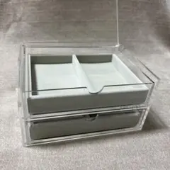 無印良品 重なるアクリルケース２段フタ付引出＋ベロアケース2個セット