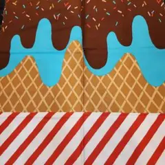 Q154. KOKKA チョコレートアイスクリーム柄生地