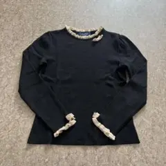 M'S GRACY ネイビー フリルニット 40