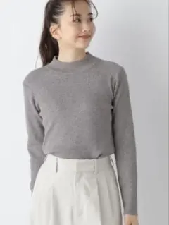 グローバルワーク　メルティリブハイネックプルオーバー Gグレー