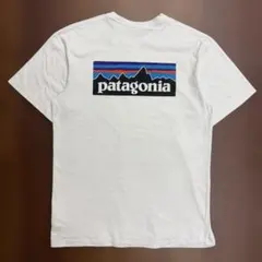 ひ*き様 patagonia Tシャツ 半袖 バックプリント 古着 白 Mサイズ