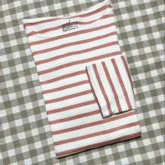 無印良品 太番手 ボートネック ボーダー長袖カットソー Mサイズ