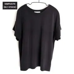 SIMPLICITE 【B.C STOCK】半袖レーヨン混素材 Tシャツ 無地のサムネイル