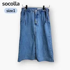 socolla ソコラ デニムAラインスカート ハトメ サイズ1