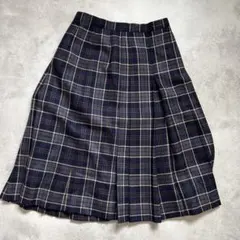 【一点物】DAKS ダックス プリーツスカート キュプラ裏地 ネイビーのサムネイル