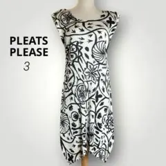 1620 極美品 PLEATS PLEASE プリーツ ワンピース 総柄 幾何学 - メルカリ