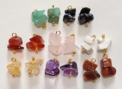 ハンドメイド　コネクターチャーム　天然石　さざれ　さざれビーズ　16個