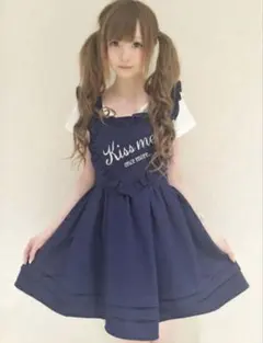 Ank Rouge ネイビー ワンピース ジャンスカ