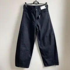 【新品】GU バレルレッグジーンズ 28 ダークグレー