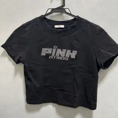 atmos PINK キラキラクロップド丈Tシャツ ブラックのサムネイル