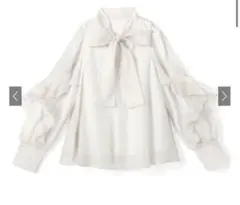GRL ボウタイオーガンジーフリルブラウス js02