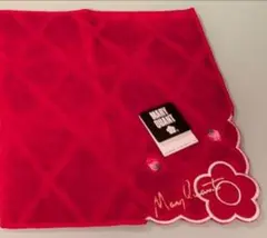 Mary Quant 赤 花柄 タオルハンカチ