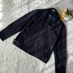 ライダースジャケット（M）パーカー アウター ブラック 綿 カジュアル