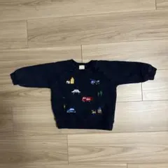 petit main ネイビー刺繍トレーナー 90