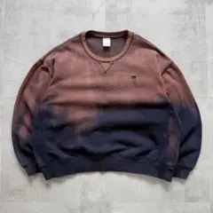 〝鬼フェード〟 スウェット　Boro ボロ　褪色　グラデーション　ロゴ　メンズL