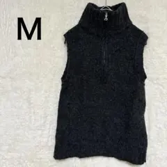【今月末削除】ダークグレー ニットベスト ハイネック ノースリーブ