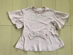 bebe キッズ　女の子　Tシャツ　トップス　半袖　ボーダー　120のサムネイル