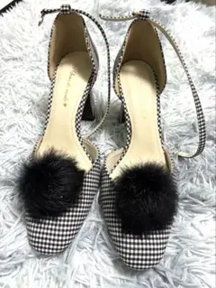 値下げ！新品未使用　チェック柄パンプス