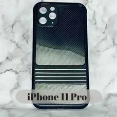 iPhone11 Pro ブラック カーボン風 シリコンケース MagSafe