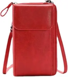 ❣️ショルダークロスボディバッグ　多機能スマホバッグ　レディース財布　レッド