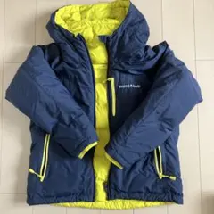 mont-bell フード付きダウンコート コロラドパーカー　ネイビー/イエロー