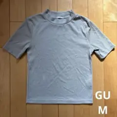 GU リブモックネックコンパクトT(半袖) グリーン　グレー
