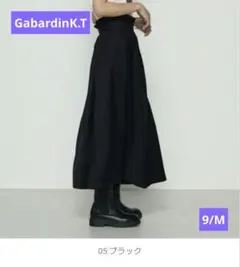 【新品】GabardinK.T ポリスエード ラップ風スカート（黒）M