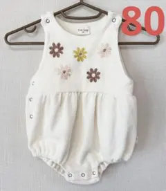 新品　First Closet 花柄ロンパース 80